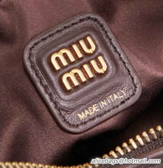 Most Popular Miu Miu Wander Calf Leather Hobo Mini bag 5BC125 Briar 2026