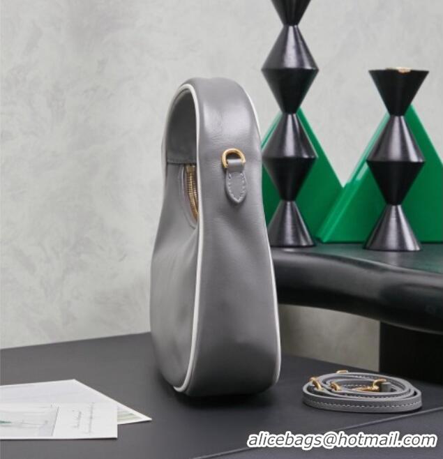 New Design Miu Miu Wander Calf Leather Hobo Mini bag 5BC125 Grey 2026