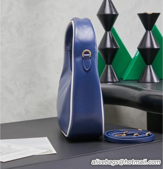 Original Cheap Miu Miu Wander Calf Leather Hobo Mini bag 5BC125 Blue 2026