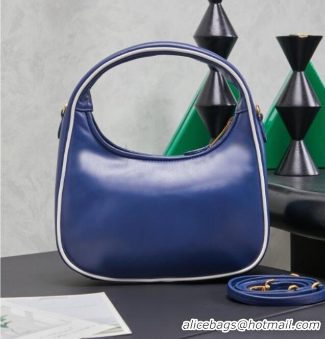 Original Cheap Miu Miu Wander Calf Leather Hobo Mini bag 5BC125 Blue 2026