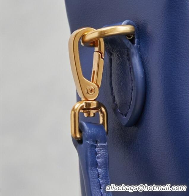 Original Cheap Miu Miu Wander Calf Leather Hobo Mini bag 5BC125 Blue 2026
