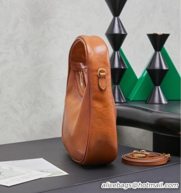 Famous Brand Miu Miu Wander Calf Leather Hobo Mini bag 5BC125 Cognac 2026