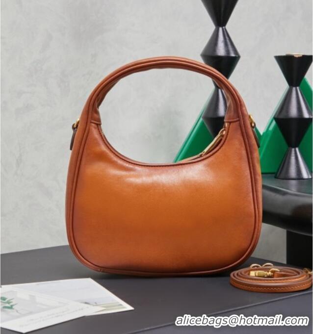 Famous Brand Miu Miu Wander Calf Leather Hobo Mini bag 5BC125 Cognac 2026