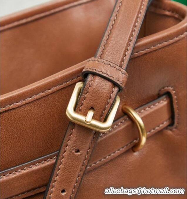 Modern Classic Miu Miu Aventure Nappa Leather Bucket Bag 5BE101 Brown 2026