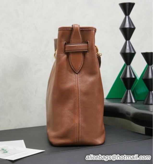 Modern Classic Miu Miu Aventure Nappa Leather Bucket Bag 5BE101 Brown 2026
