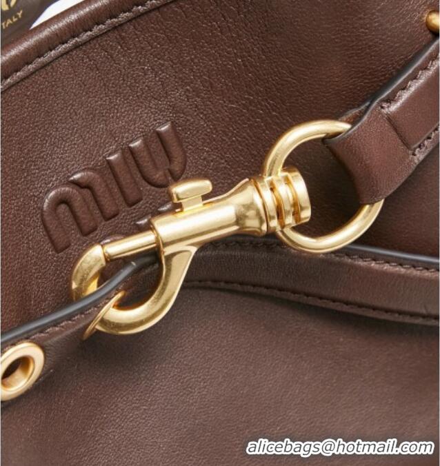 Shop Cheap Miu Miu Aventure Nappa Leather Bucket Bag 5BE101 Briar 2026