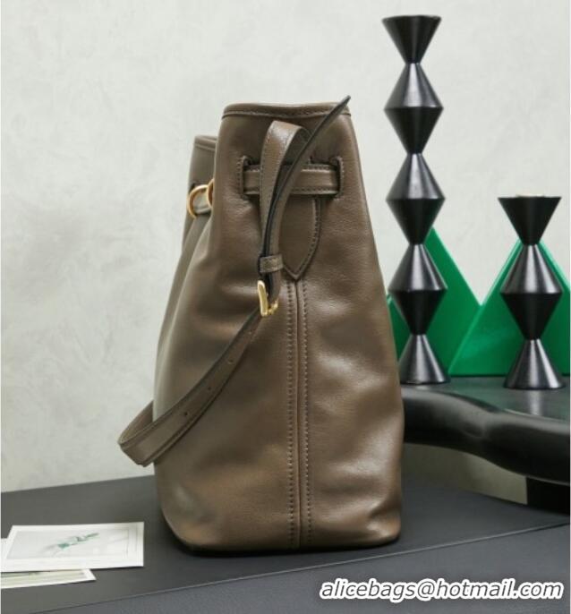 Market Sells Miu Miu Aventure Nappa Leather Bucket Bag 5BE101 Tundra 2026