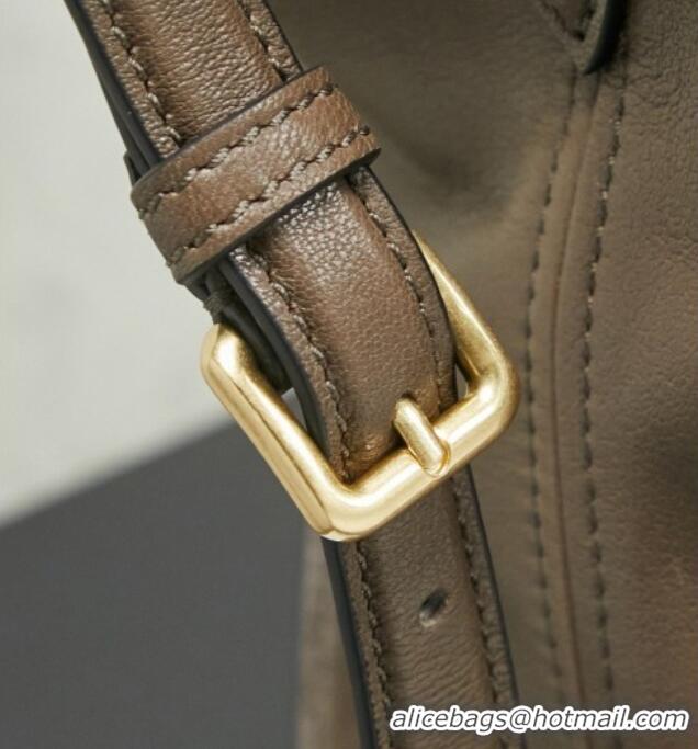 Market Sells Miu Miu Aventure Nappa Leather Bucket Bag 5BE101 Tundra 2026