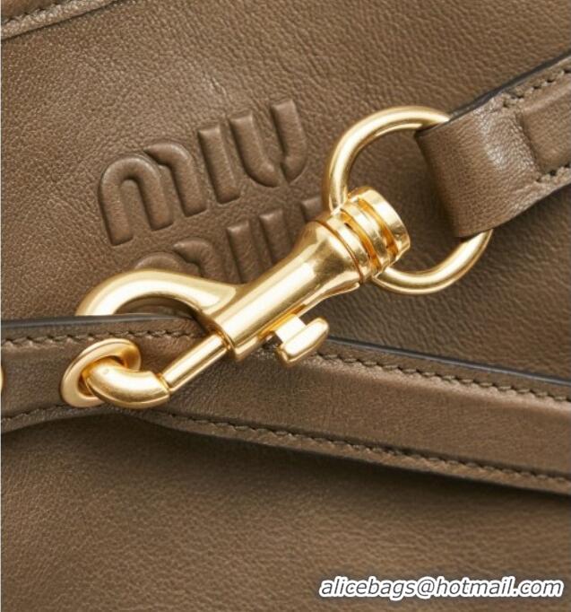 Market Sells Miu Miu Aventure Nappa Leather Bucket Bag 5BE101 Tundra 2026