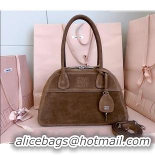 Traditional Specials Miu Miu Vivant Suede Bowling Bag 5BB199 Brown 2026