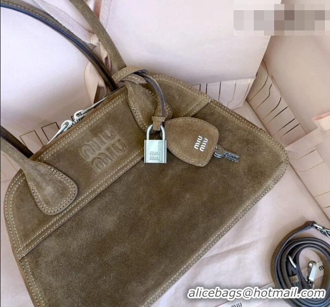 Traditional Specials Miu Miu Vivant Suede Bowling Bag 5BB199 Brown 2026