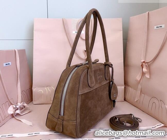Traditional Specials Miu Miu Vivant Suede Bowling Bag 5BB199 Brown 2026
