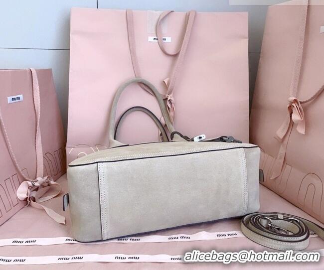 Popular Discount Miu Miu Vivant Suede Bowling Bag 5BB199 Grey 2026