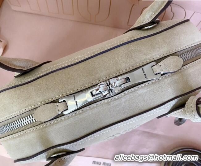 Popular Discount Miu Miu Vivant Suede Bowling Bag 5BB199 Grey 2026
