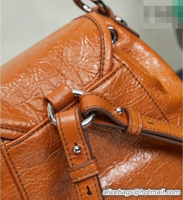 Best Price Miu Miu Crinkle Leather Backpack 5BZ043 Brown 2026