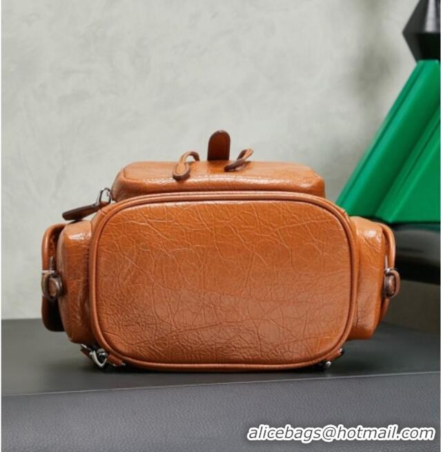 Best Price Miu Miu Crinkle Leather Backpack 5BZ043 Brown 2026