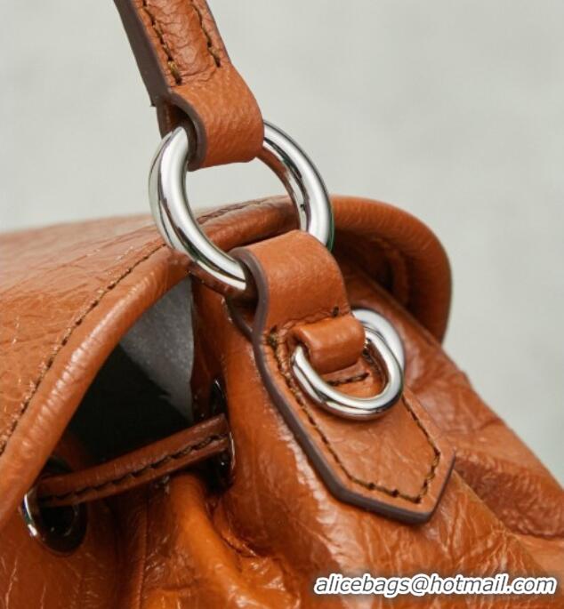 Best Price Miu Miu Crinkle Leather Backpack 5BZ043 Brown 2026