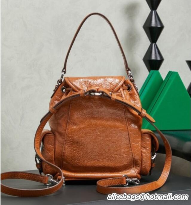 Best Price Miu Miu Crinkle Leather Backpack 5BZ043 Brown 2026