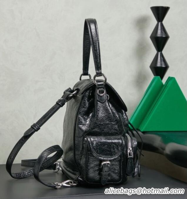 Best Price Miu Miu Crinkle Leather Backpack 5BZ043 Black 2026