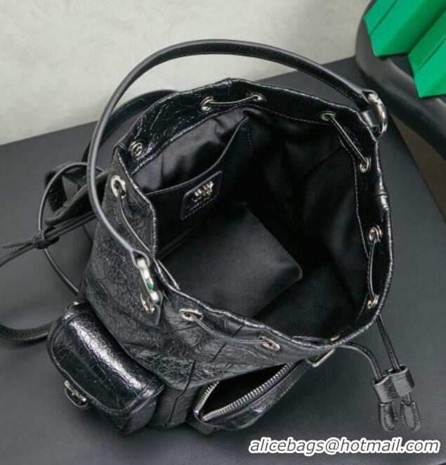 Best Price Miu Miu Crinkle Leather Backpack 5BZ043 Black 2026