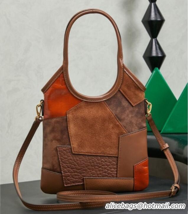 Best Product Miu Miu Ivy Leather & Suede Handbag 5BA281 Brown 2026