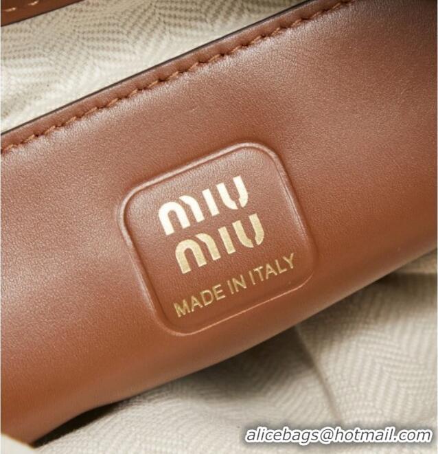 Best Product Miu Miu Ivy Leather & Suede Handbag 5BA281 Brown 2026