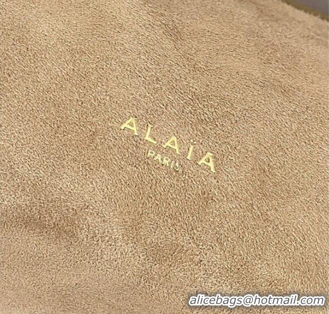 Buy Grade Alaia Le Tecket Medium Long Shoulder bag in Suede 8815M Beige 2026