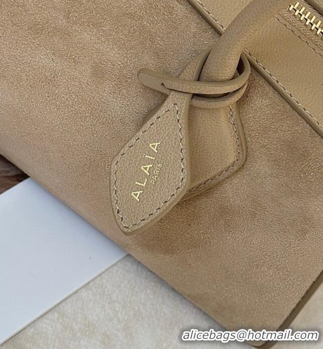 Buy Grade Alaia Le Tecket Medium Long Shoulder bag in Suede 8815M Beige 2026