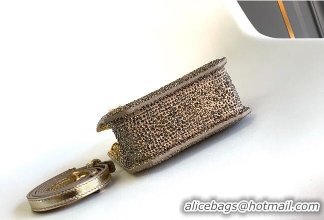 Best Product Bvlgari Serpentine Mini Tote bag in Suede and Crystals 403049 Gold/Grey 2026