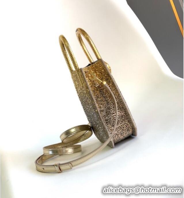 Best Product Bvlgari Serpentine Mini Tote bag in Suede and Crystals 403049 Gold/Grey 2026