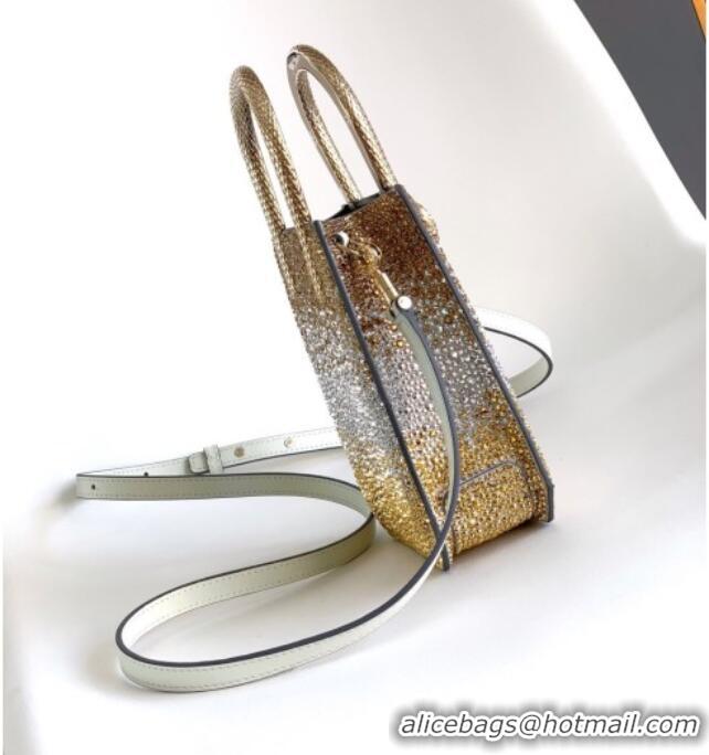 Fashion Cheap Bvlgari Serpentine Mini Tote bag in Suede and Crystals 403049 Gold/Silver 2026