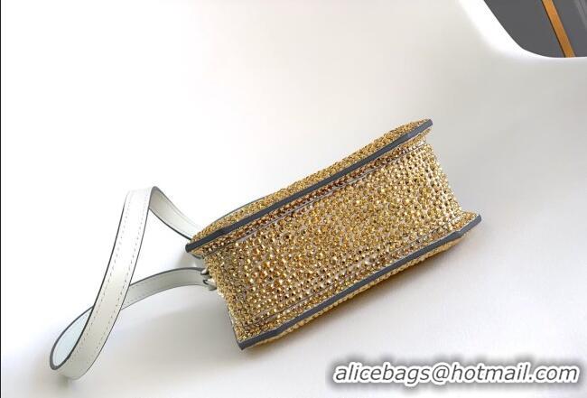 Fashion Cheap Bvlgari Serpentine Mini Tote bag in Suede and Crystals 403049 Gold/Silver 2026
