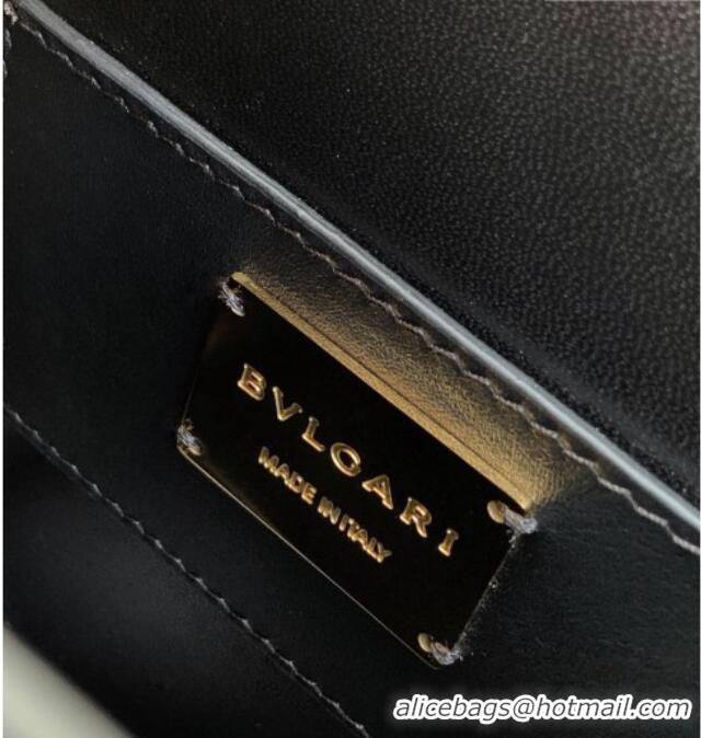 Good Price Bvlgari Serpentine Mini Tote bag in Suede and Crystals 403049 Black/Gold 2026