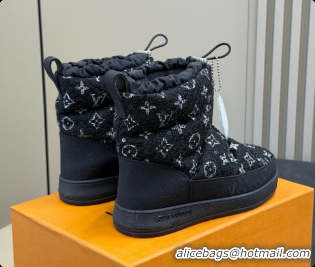 Charming Louis Vuitton LV Cloud Ankle Boot 1AIVJ7 LV091749 Black Tweed 2026