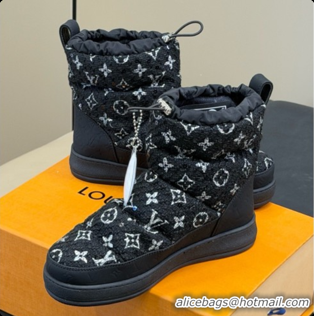 Charming Louis Vuitton LV Cloud Ankle Boot 1AIVJ7 LV091749 Black Tweed 2026