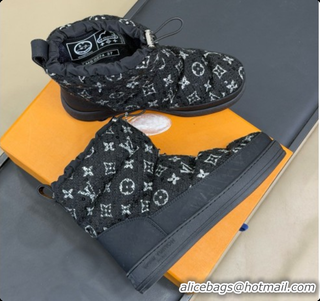 Charming Louis Vuitton LV Cloud Ankle Boot 1AIVJ7 LV091749 Black Tweed 2026