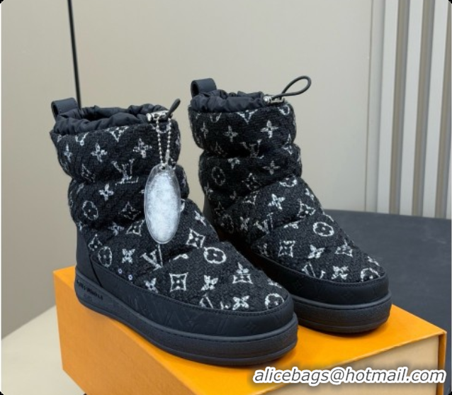 Charming Louis Vuitton LV Cloud Ankle Boot 1AIVJ7 LV091749 Black Tweed 2026