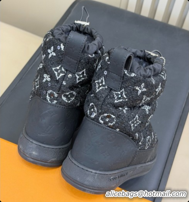 Charming Louis Vuitton LV Cloud Ankle Boot 1AIVJ7 LV091749 Black Tweed 2026