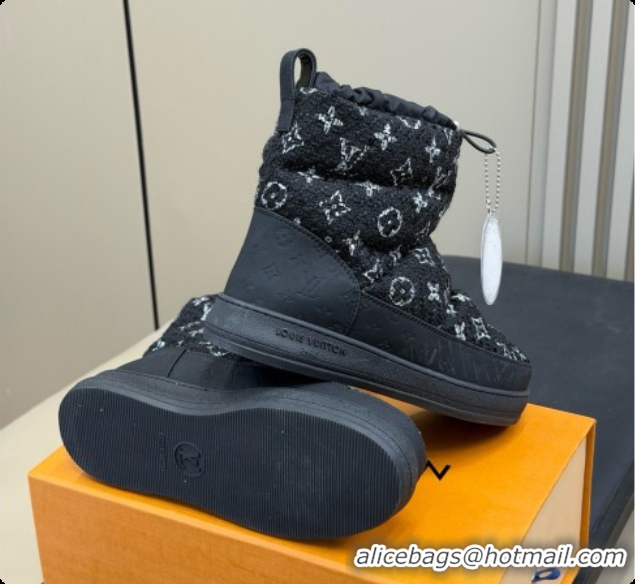 Charming Louis Vuitton LV Cloud Ankle Boot 1AIVJ7 LV091749 Black Tweed 2026