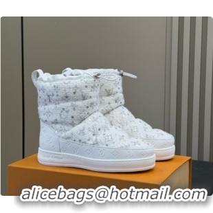 Most Popular Louis Vuitton LV Cloud Ankle Boot 1AIVJ7 LV091750 White Tweed 2026