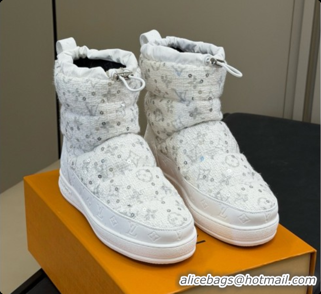 Most Popular Louis Vuitton LV Cloud Ankle Boot 1AIVJ7 LV091750 White Tweed 2026