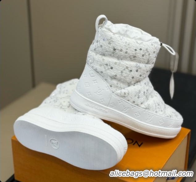 Most Popular Louis Vuitton LV Cloud Ankle Boot 1AIVJ7 LV091750 White Tweed 2026