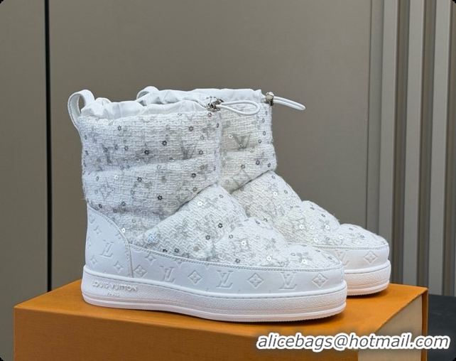 Most Popular Louis Vuitton LV Cloud Ankle Boot 1AIVJ7 LV091750 White Tweed 2026