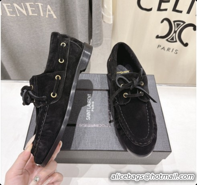 Best Product Saint Laurent Suede Loafers Y091920 Black 2026