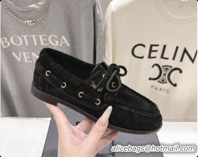Best Product Saint Laurent Suede Loafers Y091920 Black 2026