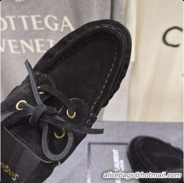 Best Product Saint Laurent Suede Loafers Y091920 Black 2026