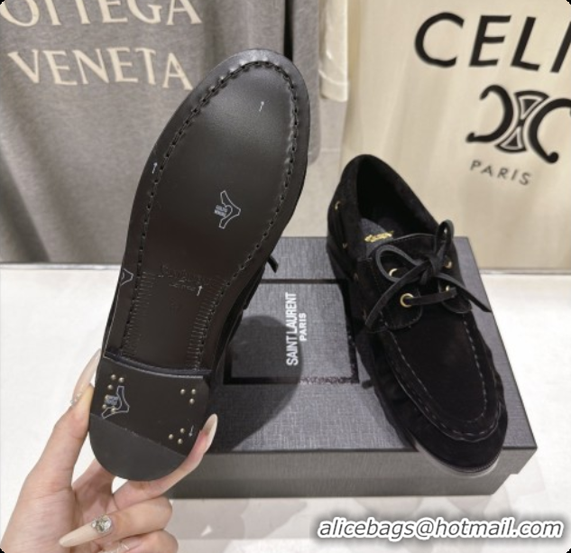 Best Product Saint Laurent Suede Loafers Y091920 Black 2026