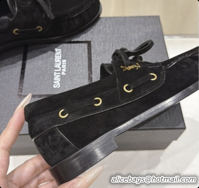 Best Product Saint Laurent Suede Loafers Y091920 Black 2026