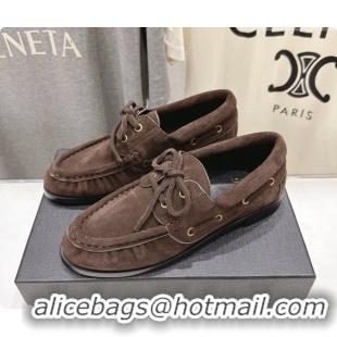 Pretty Style Saint Laurent Suede Loafers Y091922 Dark Brown Black 2026
