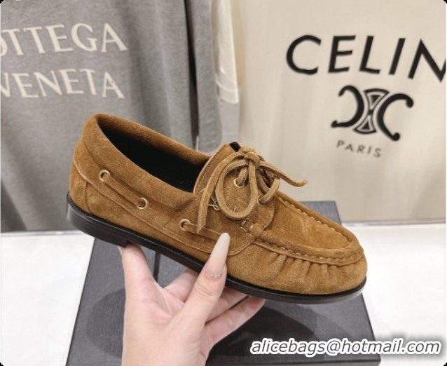 Good Taste Saint Laurent Suede Loafers Y091923 Brown 2026